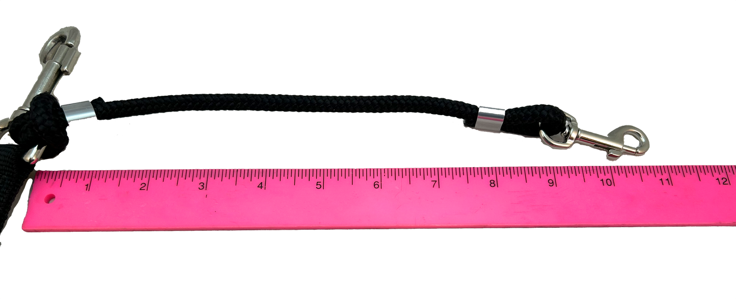 long safety strap attached to leash is about 10 inches long