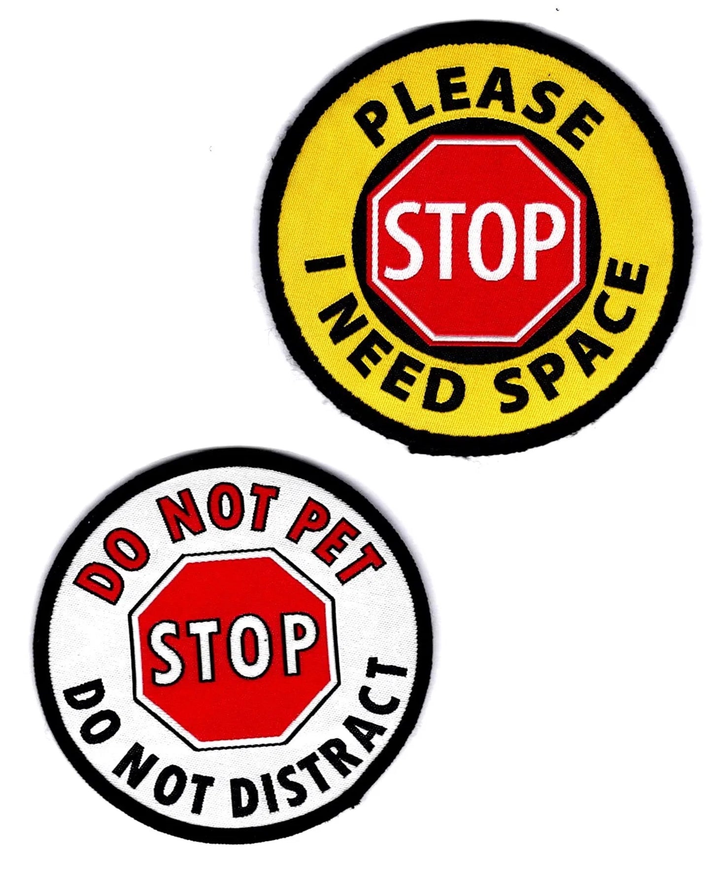 "I need space/Do Not Distract" Warning Badges